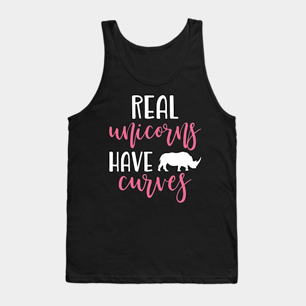 Real unicorns Have Curves Rhino Tank Top by teevisionshop